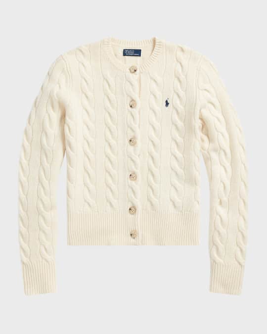 Cable-Knit Wool-Cashmere Cardigan