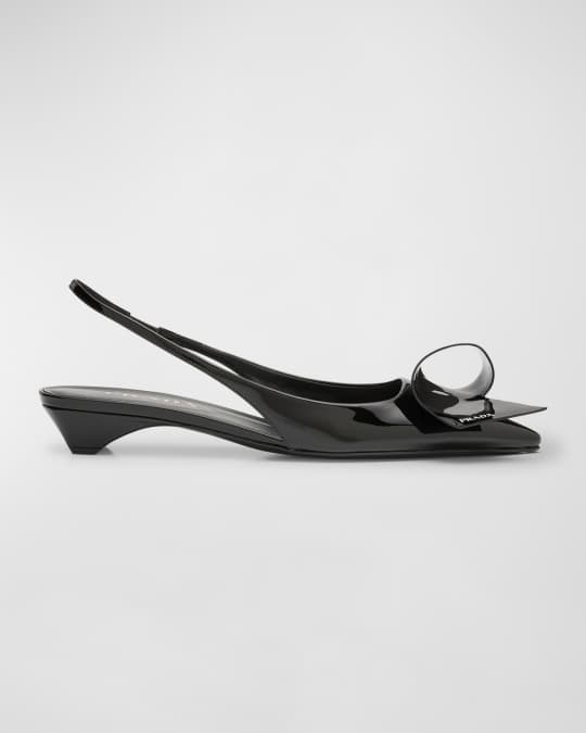 バレエシューズ PRADA PATENT LEATHER SLINGBACK BALLERINAS Prada Black patent leather slingback ballerina | TheDoubleF