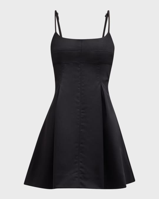 white christmas dresses Black Cotton Front Bandage Sleeveless Spaghetti Strap Mini Dresses –  Fashiondresses for less main image 1
