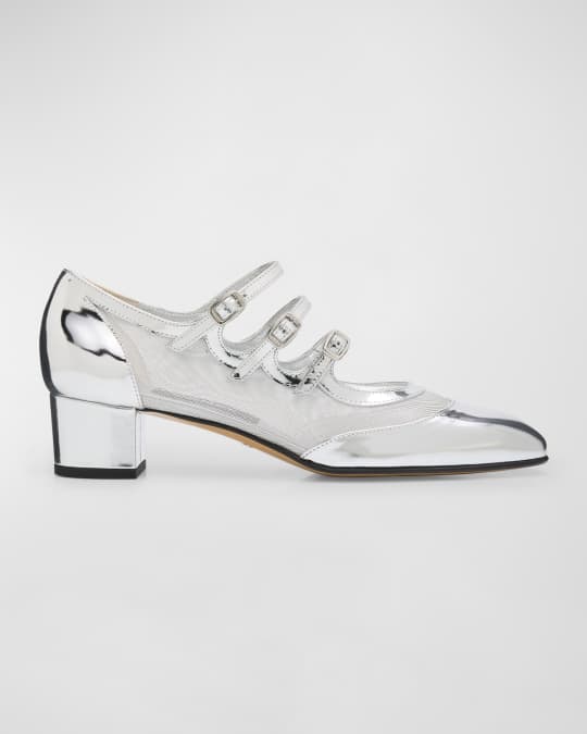 Kina Metallic Mary Jane Ballerina Pumps