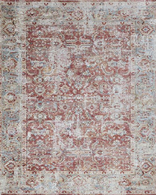 Exquisite Rugs Antique Loom Rust/Blue Polyester powerloom Area Rug ...
