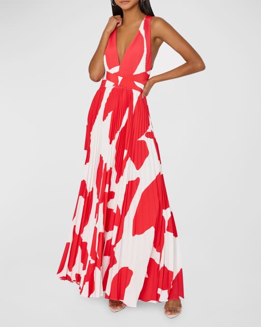 one shoulder red dress long One shoulder gown with tie