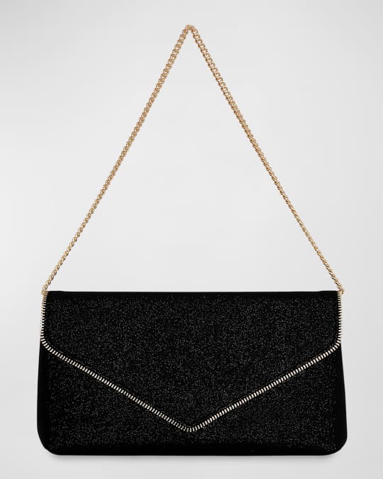 Zip Envelope Glitter Clutch Bag
