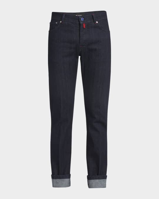 Men's Straight-Leg Dark Wash Denim Jeans