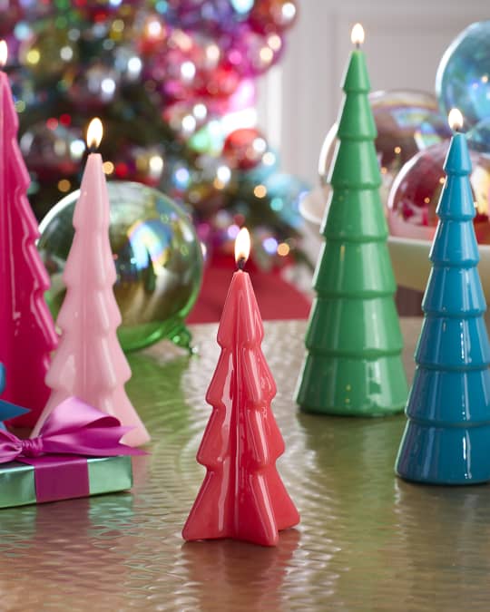 Coral Christmas Tree Candle
