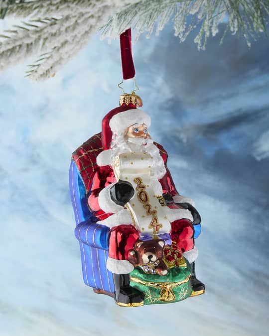 Santas 2024 Checklist Chair Christmas Ornament