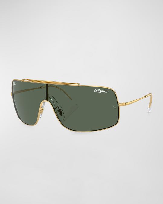 Ray-Ban Shield Sunglasses Amazon.com: Ray-Ban RB3471 001/13 32MM Gold/Plastic Lens  main image 4