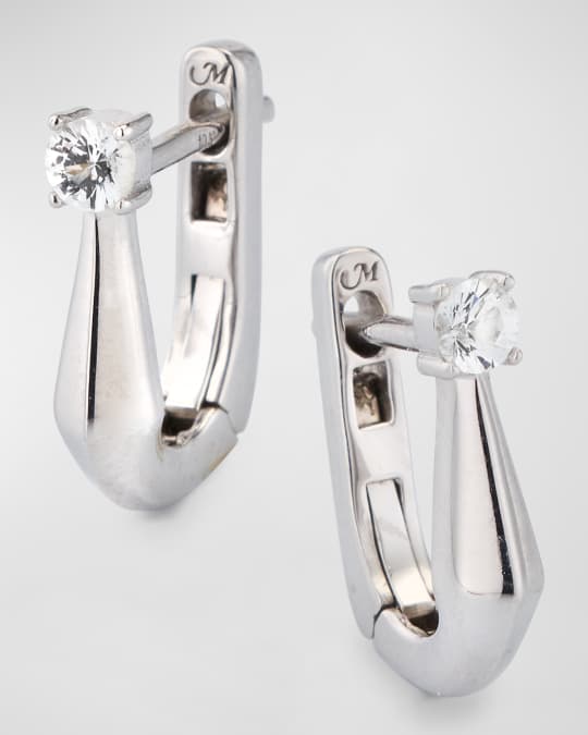 925 Points North Sapphire Huggie Earrings 