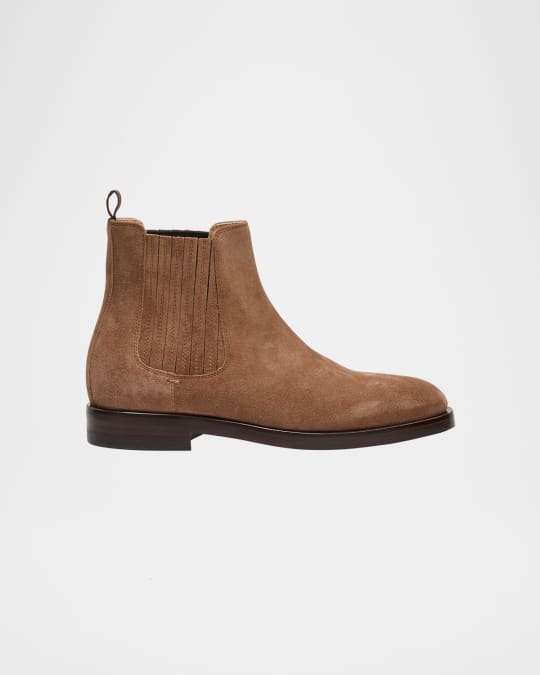Brunello Cucinelli Men's Suede Chelsea Ankle Boots | Neiman Marcus