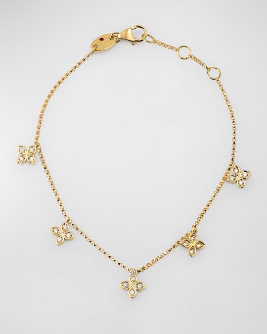 Roberto Coin 18K Diamond Venetian Princess Dangle Station Bracelet ...