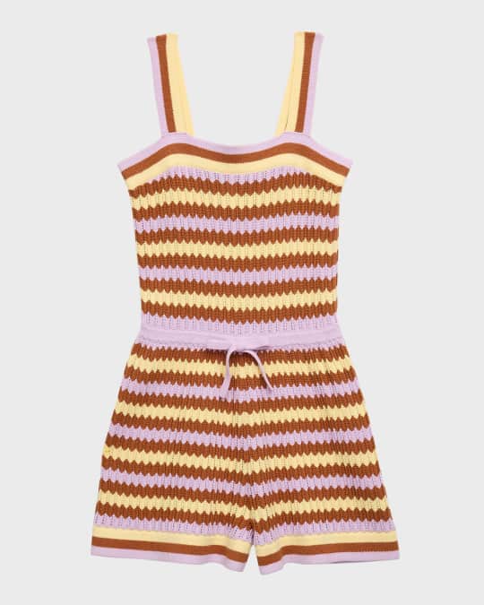 Girl's Pop Knitted Romper, Size 4-12