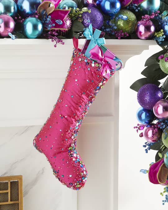 Bright Holiday Jeweled Stocking