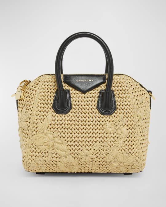 Givenchy Antigona Mini Top Handle Bag with Flower Embroidery Neiman Marcus