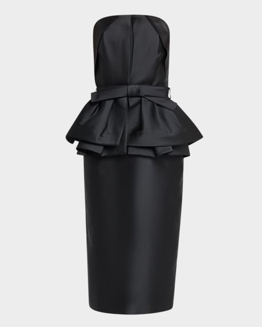 strapless peplum dress black Baudelaire Wiggle Dress in Plum XL main image 1