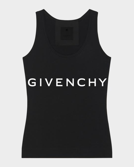 Givenchy Logo Scoop-Neck Tank Top | Neiman Marcus