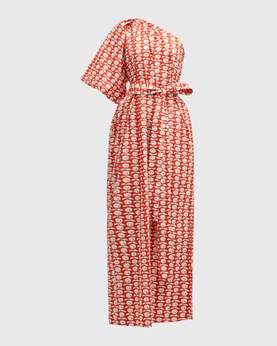 oroton one shoulder dress Oroton OROTON One Shoulder Bow Dress Red 14  Rent a Dress