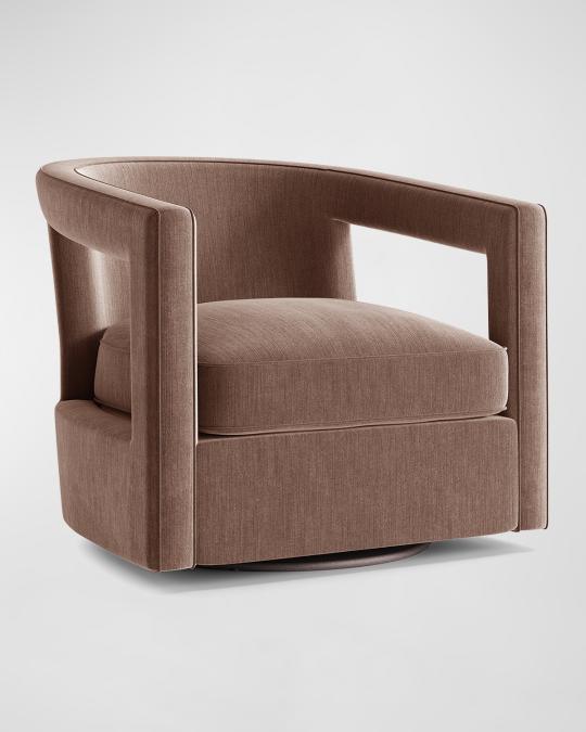 Bernhardt Interiors Alana Dusty Brick Swivel Chair | Neiman Marcus
