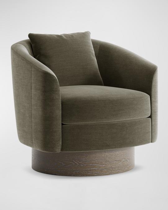 Bernhardt Interiors Camino Hunter Green Swivel Chair | Neiman Marcus