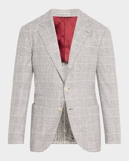 Brunello Cucinelli Men's Plaid-Print Wool Sport Coat