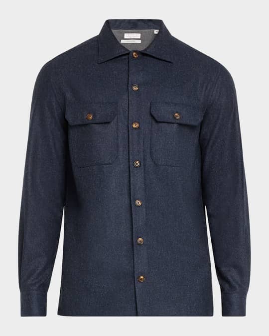 ブルゾン Brunello Cucinelli Wool Overshirt Gray Wool Overshirt | BRUNELLO CUCINELLI | MR PORTER