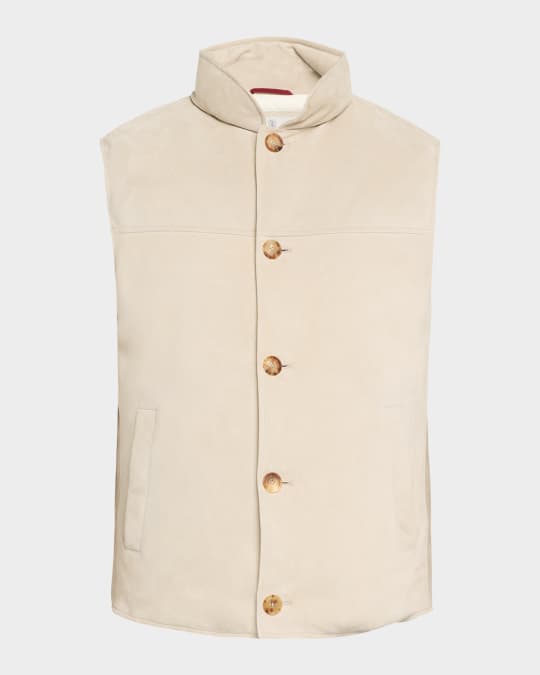 Men's Padded Down Suede Vest