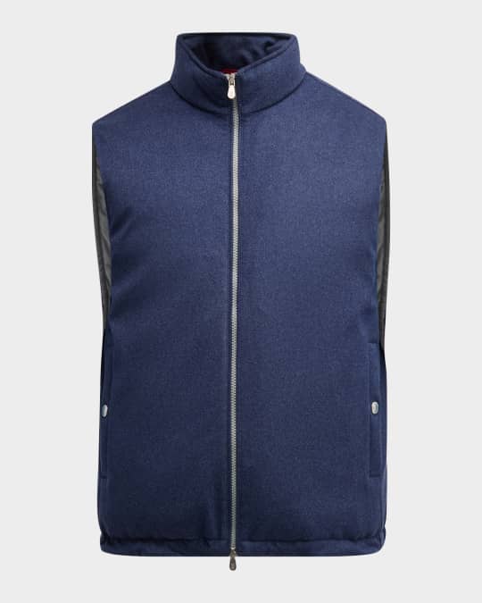 【関税&送料込】Brunello Cucinelli Vest Brunello Cucinelli Men's Wool Padded Full-Zip Vest | Neiman