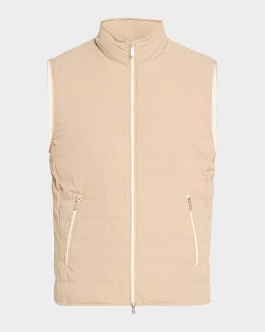 ダウンベスト Brunello Cucinelli Brunello Cucinelli Lightweight Padded Ves Lightweight down vest for Man in Ivory | Brunello Cucinelli