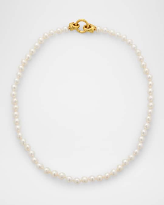 Serena Clasp Necklace with 6-6.5mm Freshwater Pearls 