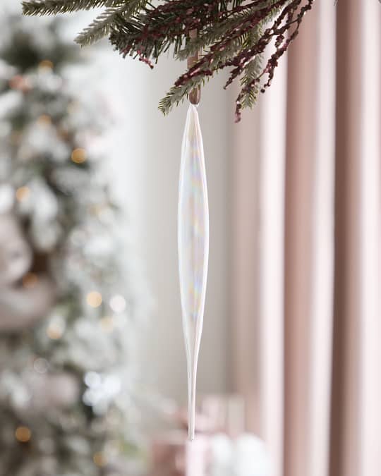 Clear Elliptical Bubblegum Christmas Ornament