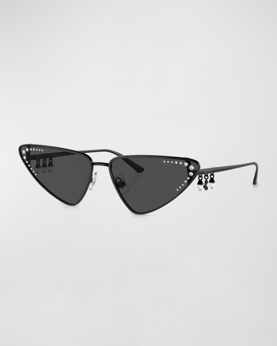 Embellished Metal Cat-Eye Sunglasses 