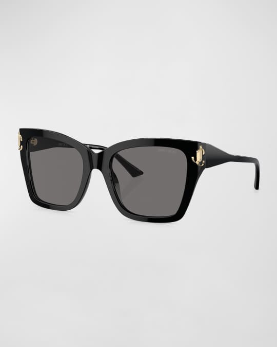 Jimmy Choo JC Logo Acetate Square Sunglasses | Neiman Marcus