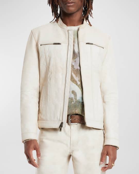 John varvatos star usa leather band collar moto jacket online