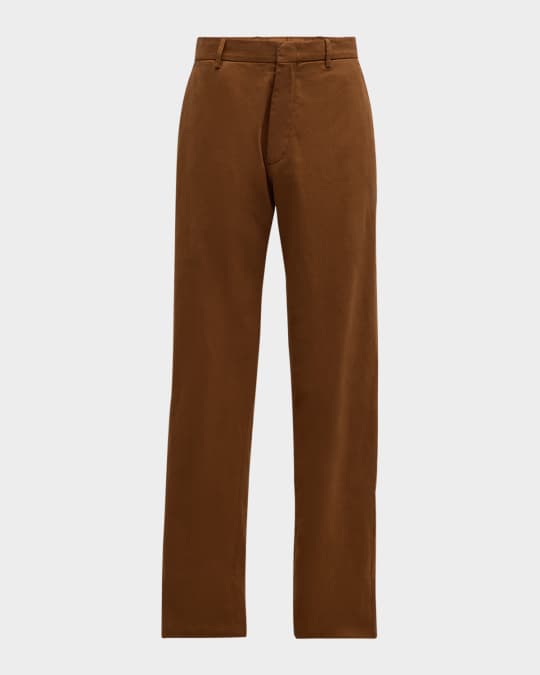 ワコマリア Zegna / STRAIGHT FIT TROUSERS M ZEGNA Men's Premium Cotton Flat-Front Trousers | Neiman Marcus