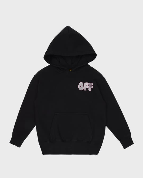  Girl's Glitter Chunky Logo-Print Hoodie, Size 4-12