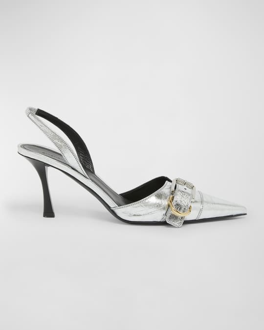 Givenchy Voyou Metallic Buckle Slingback Pumps | Neiman Marcus