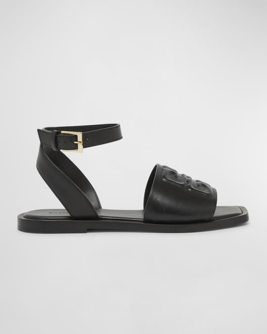 Givenchy Liquid 4G Leather Ankle-Strap Sandals | Neiman Marcus