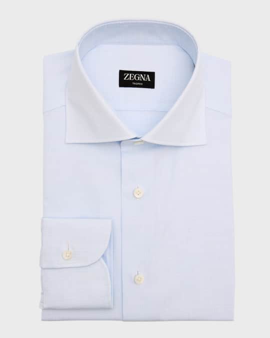 Men's Trofeo Cotton Micro-Check Dress Shirt
