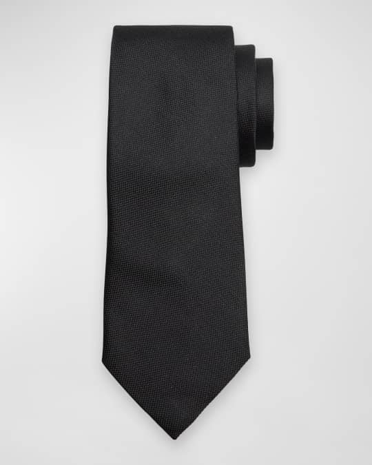 Men's Micro-Chevron Silk Tie