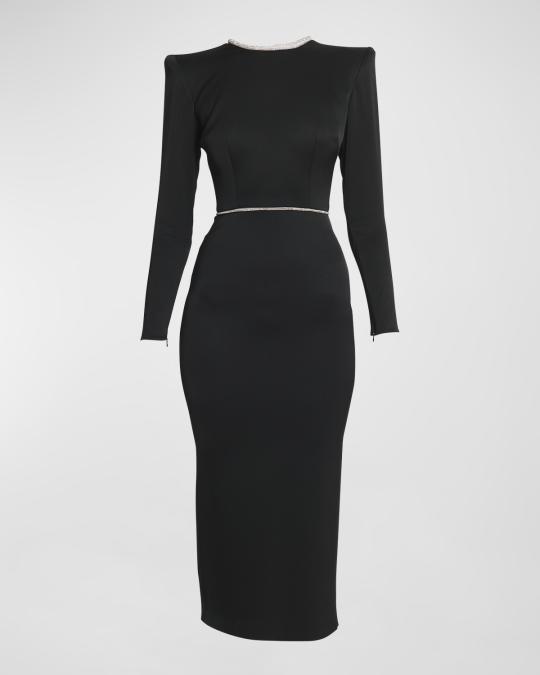 alex perry dresses black Alex Perry Black satin dress with lace trim