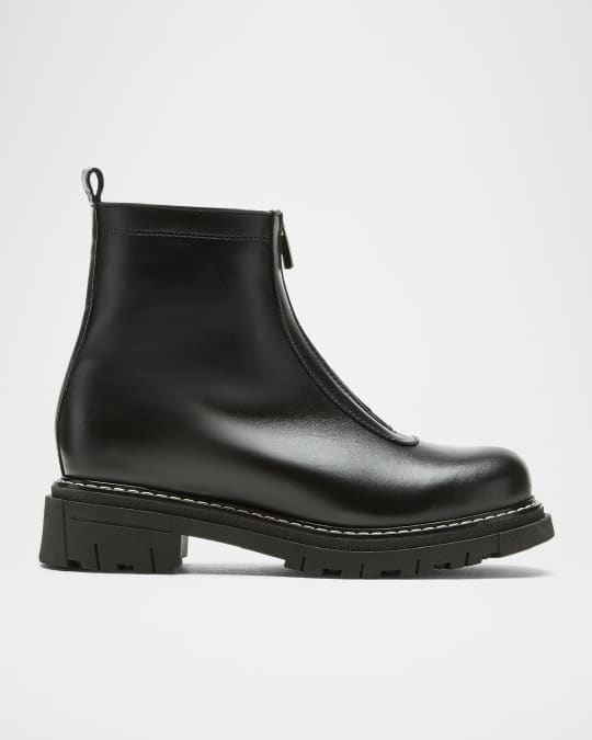マザーズラブ　チャールズ・リン・ブラック La Canadienne Deon Leather Zip-Up Ankle Booties | Neiman Marcus