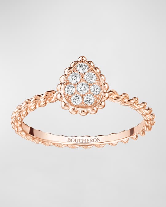 Serpent Bohème 18K Rose Gold Pave Diamond Ring