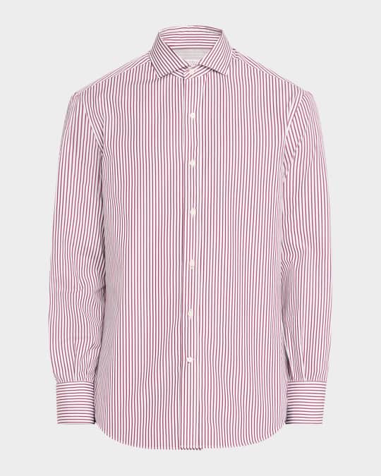 Men's Cotton Pinstripe Sport Shirt