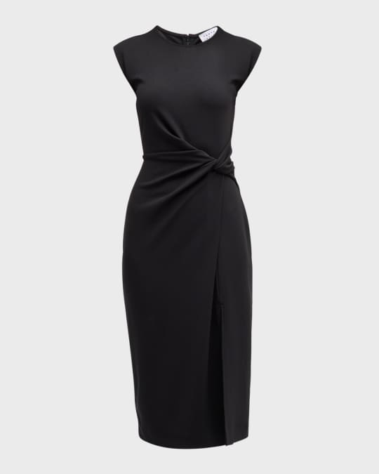 Cody Sleeveless Twisted-Waist Midi Dress