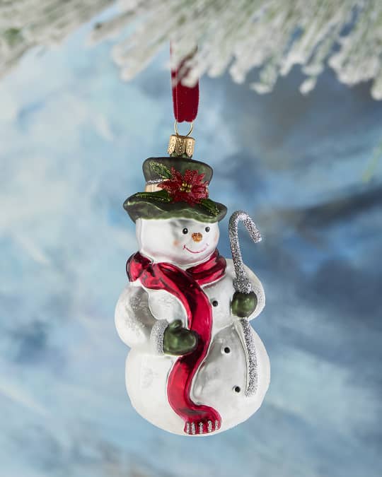 Glass Snowman Ornament
