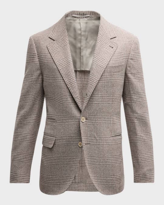 Men's Three-Button Glen Plaid Sport Coat