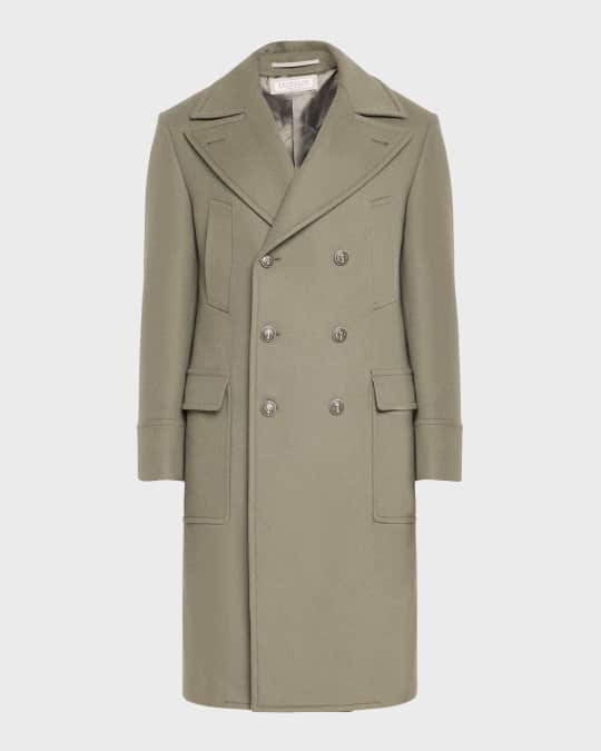 Brunello Cucinelli - Gray Cashmere Pea Coat | Mitchell Stores