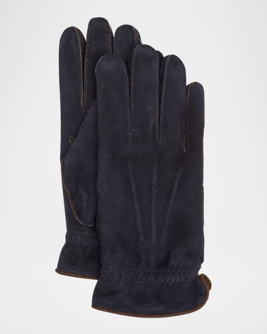 Men's Shearling-Lined Leather Gloves