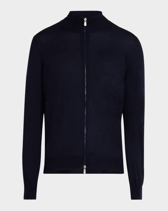 Brunello Cucinelli Men's Wool and Cashmere Full-Zip Sweater