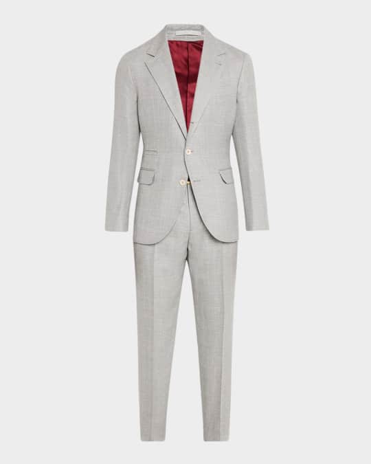 Brunello Cucinelli Men's Wool, Silk and Linen Chevron Two-Piece