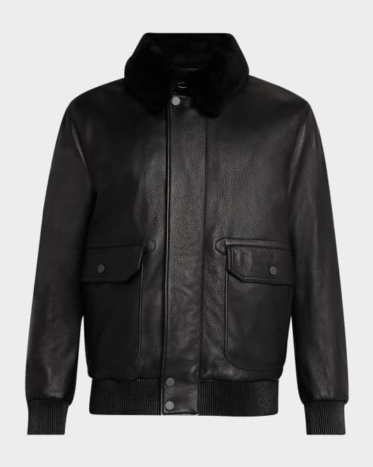 Brioni Men's Soft Grain Deerskin Bomber Jacket | Neiman Marcus